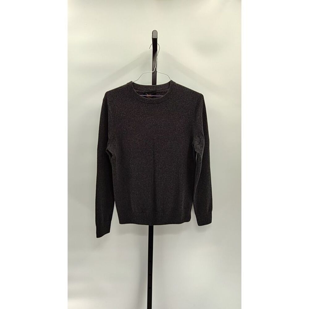 Quince Women Mongolian Cashmere Crewneck Sweater Charcoal Sleeved Top S - Picture 1 of 2